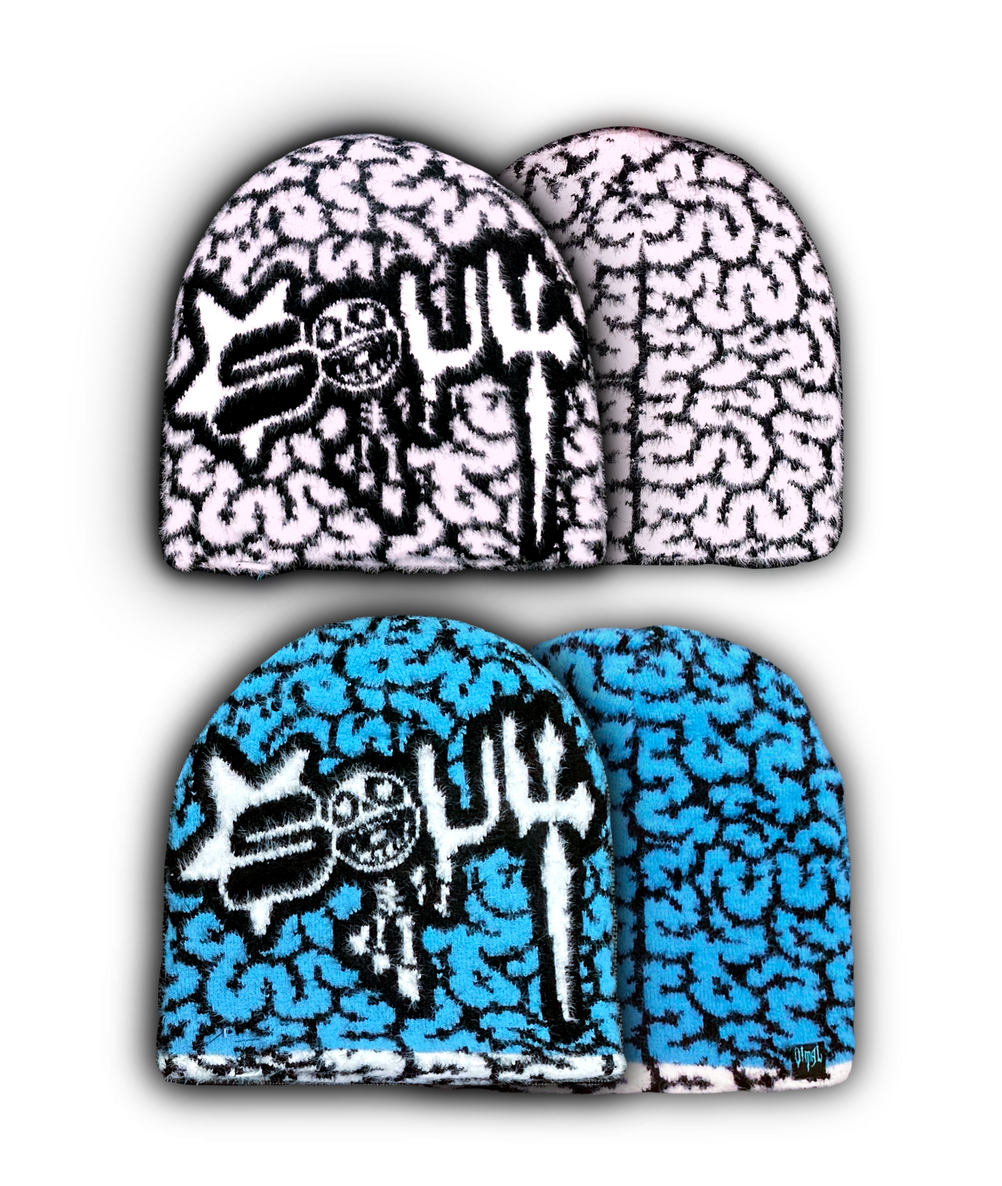 Reversable Mohair Brain Beannie