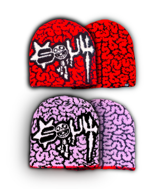 Reversable Mohair Brain Beannie